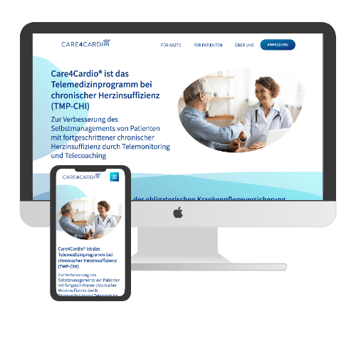 Neuentwicklung care4cardio Website
