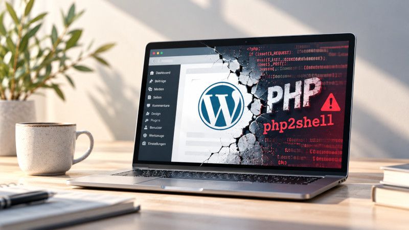 laptop mit php2shell wordpress crash